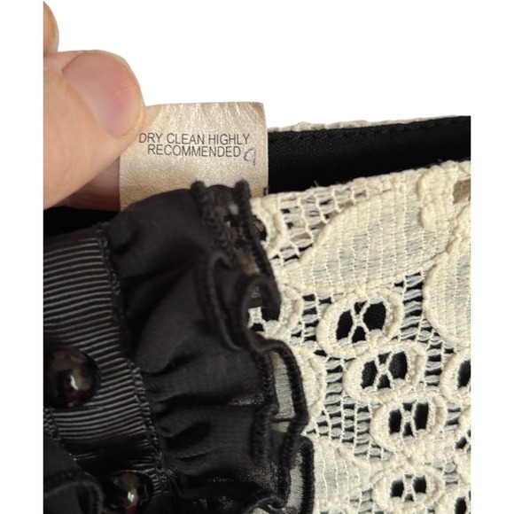 Sally Miller Girls Lace Overlay Dress Black Trim Bow Detail Sz 10 Whimsigoth Y2k - Picture 3 of 4